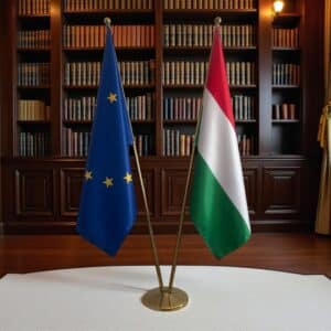 drapeau Hongrie avec support