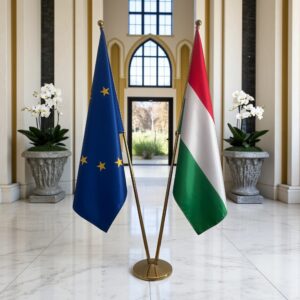 drapeau Hongrie avec support