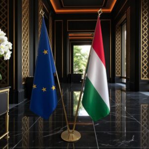 drapeau Hongrie avec support