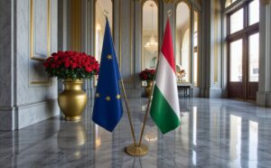 drapeau Hongrie avec support