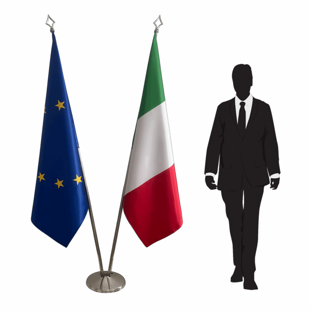 drapeau italie sur hampe