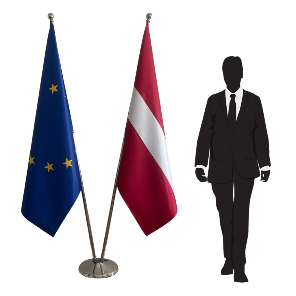 drapeau lettonie sur pied