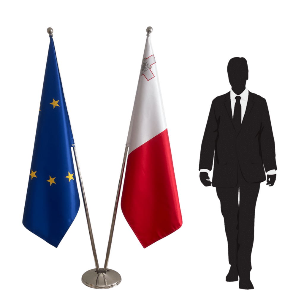drapeau malte avec pied