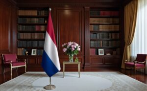 drapeau Pays-Bas sur pied