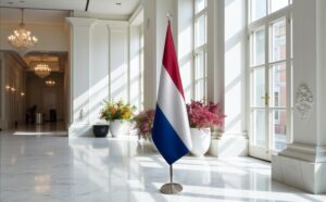 drapeau Pays-Bas sur pied