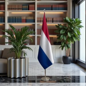 drapeau Pays-Bas sur socle