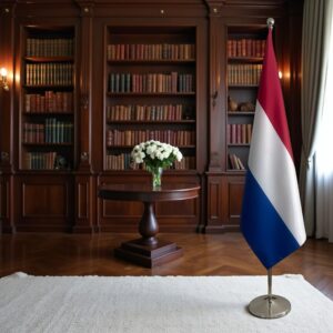 drapeau Pays-Bas sur socle