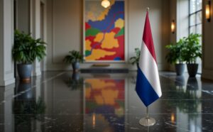 drapeau Pays-Bas sur hampe