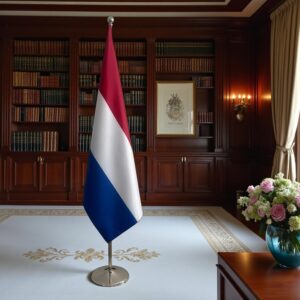 drapeau Pays-Bas sur socle