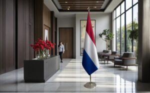 drapeau Pays-Bas sur hampe