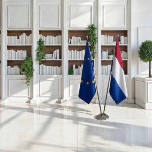 drapeau Pays-Bas et UE sur pied