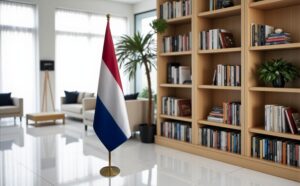 drapeau Pays-Bas sur hampe