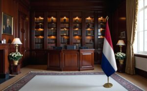 drapeau Pays-Bas avec socle