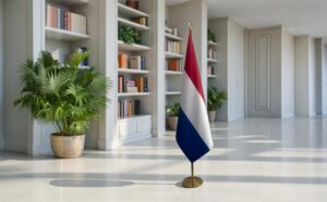 drapeau Pays-Bas avec socle