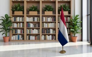 drapeau Pays-Bas avec socle