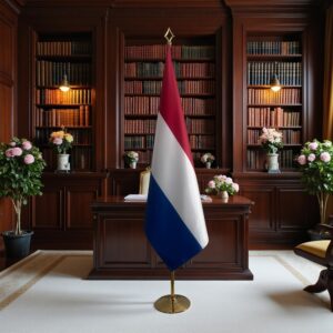 drapeau Pays-Bas avec socle