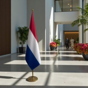 drapeau Pays-Bas avec socle