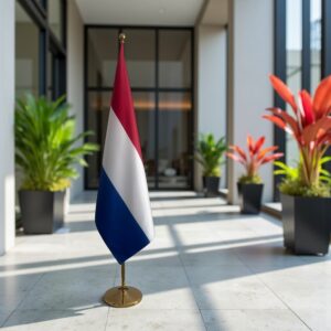 drapeau Pays-Bas avec socle