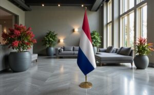 drapeau Pays-Bas avec socle