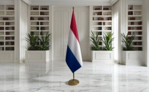 drapeau Pays-Bas avec socle