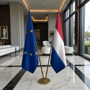 drapeau Pays-Bas avec pied