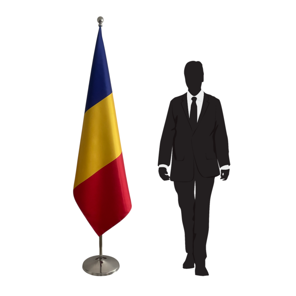 drapeau roumanie sur pied