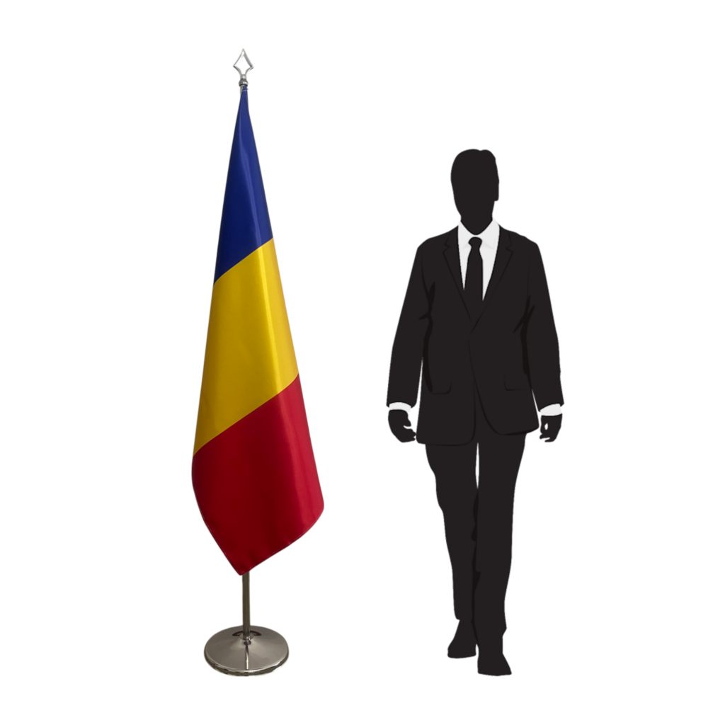 drapeau roumanie sur hampe