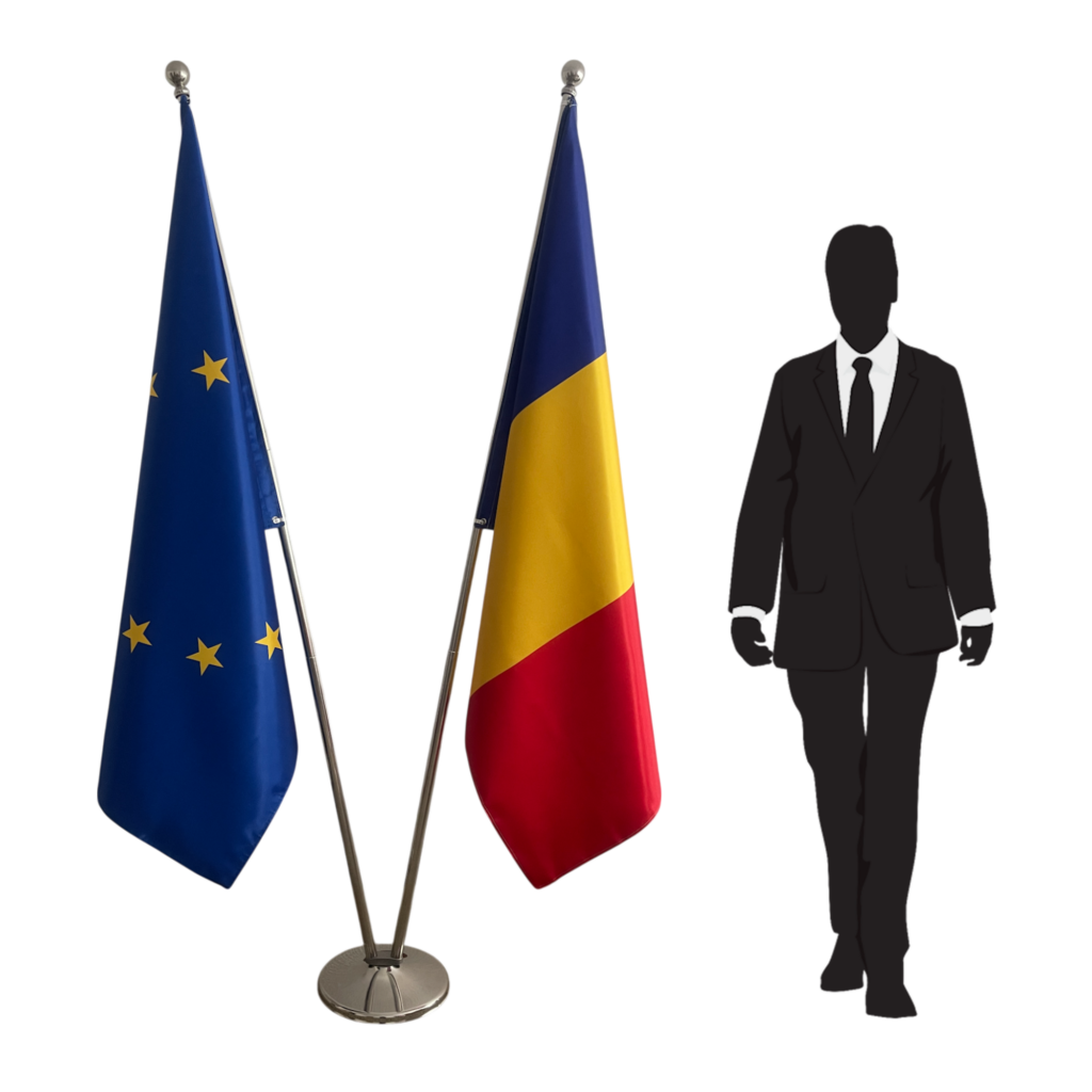 drapeau roumanie sur hampe