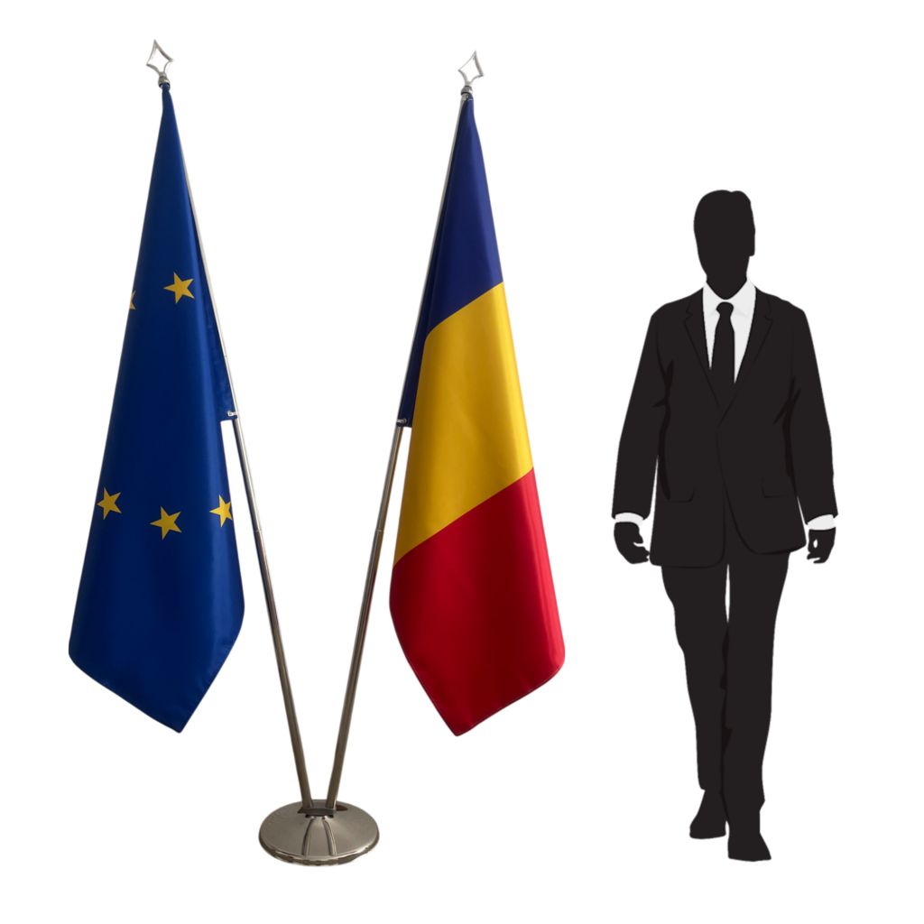 drapeau roumanie sur hampe