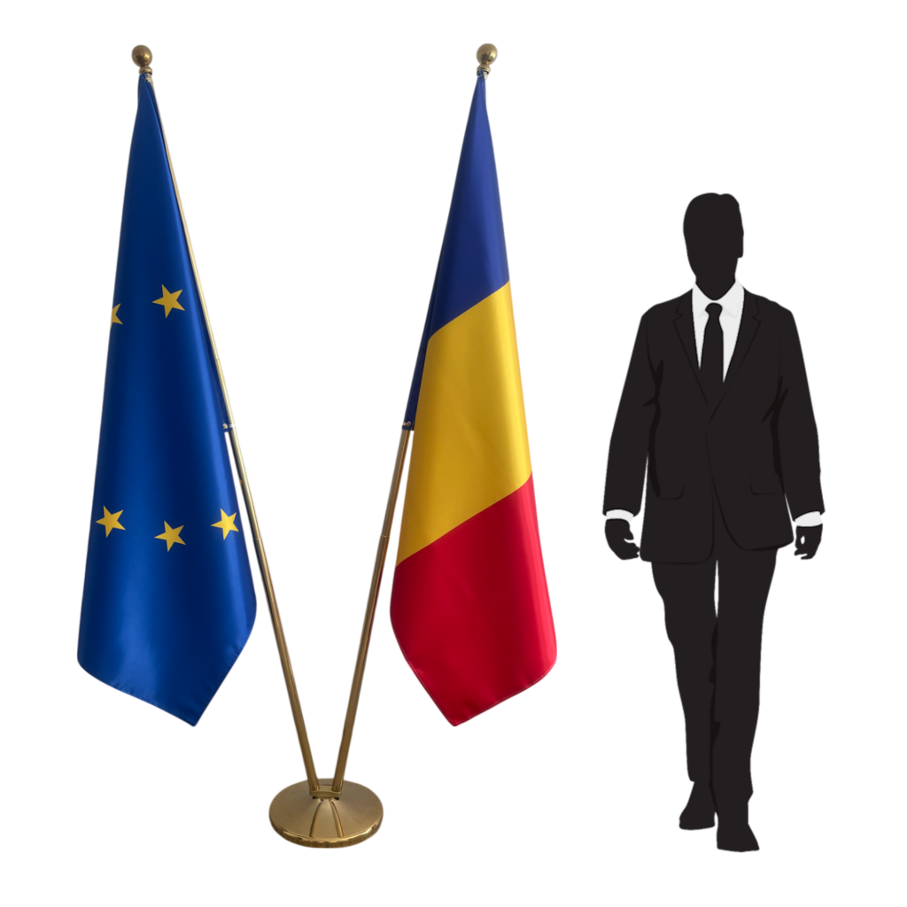 drapeau roumanie avec mat