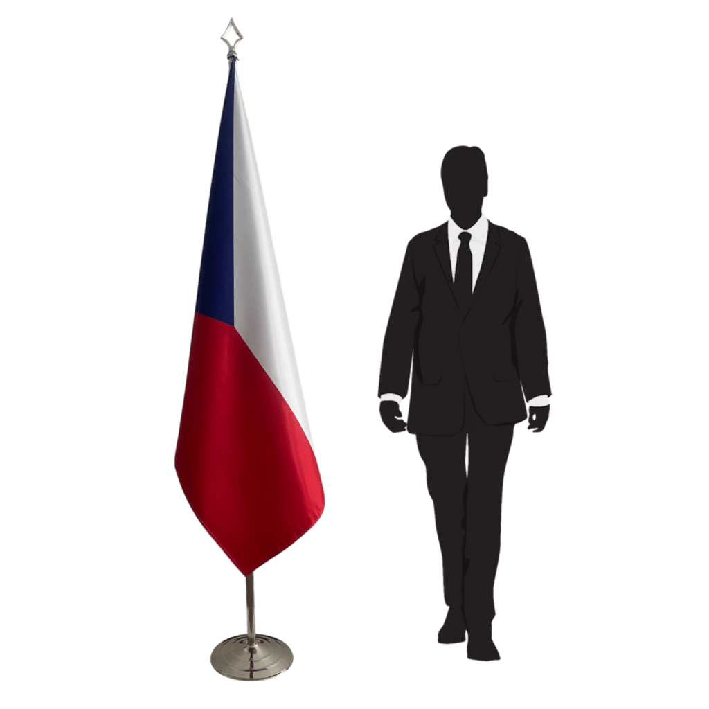 drapeau tchèque sur hampe