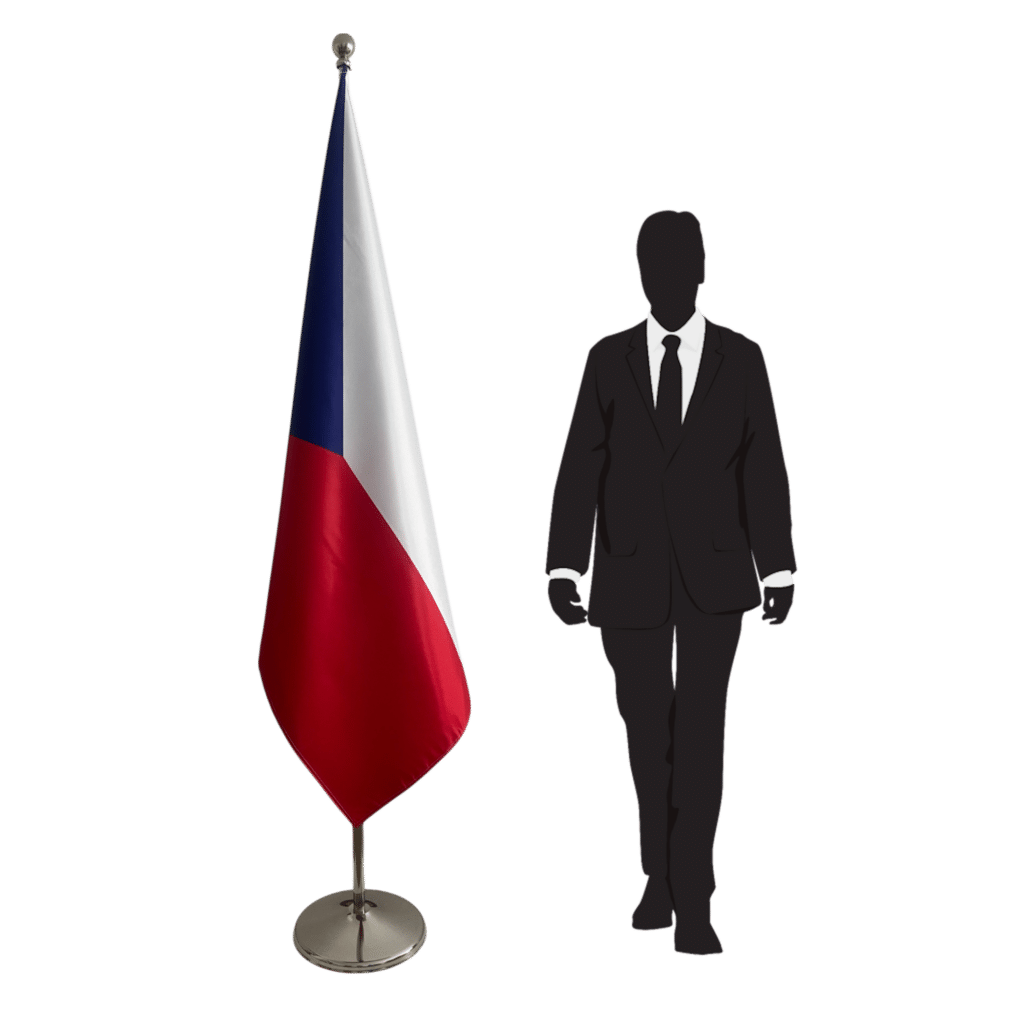 drapeau tchèque sur hampe
