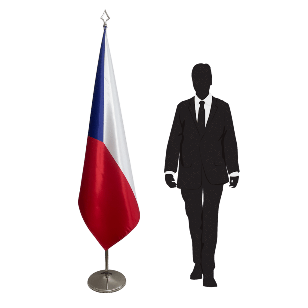 drapeau tchèque sur hampe