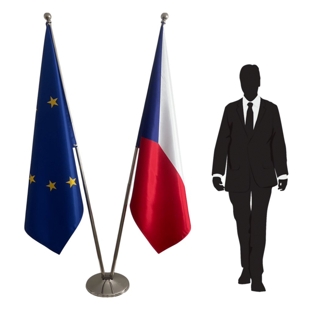 drapeau tchèque sur hampe