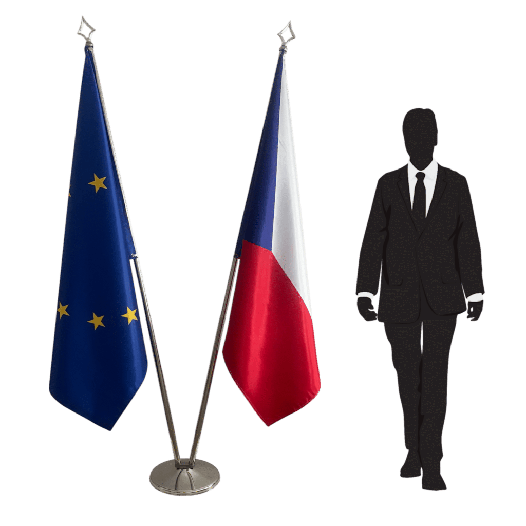 drapeau tchèque sur hampe