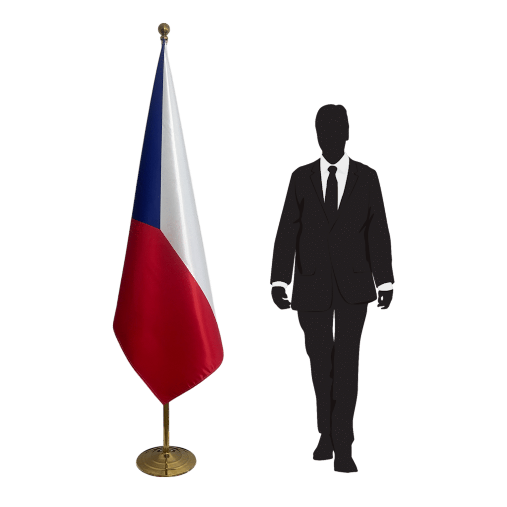drapeau tchèque sur hampe