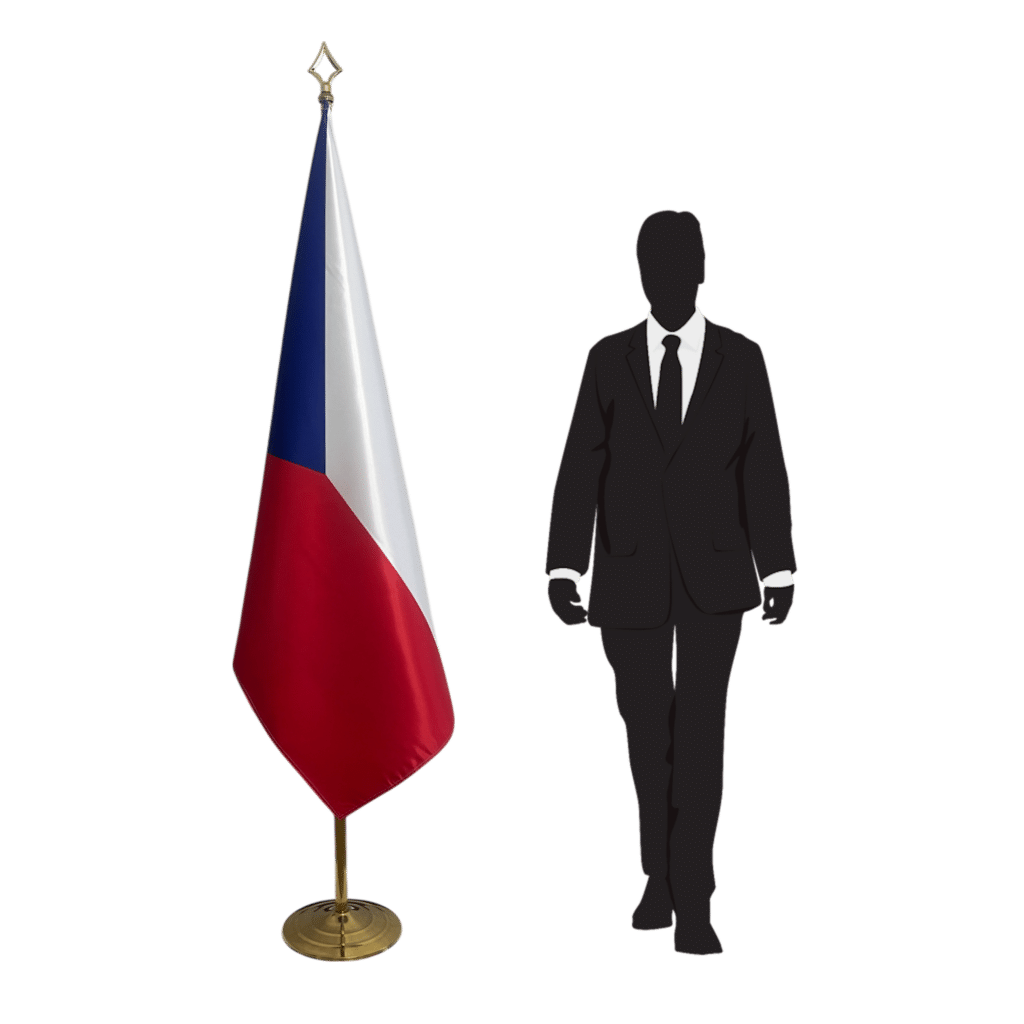 drapeau tchèque sur hampe
