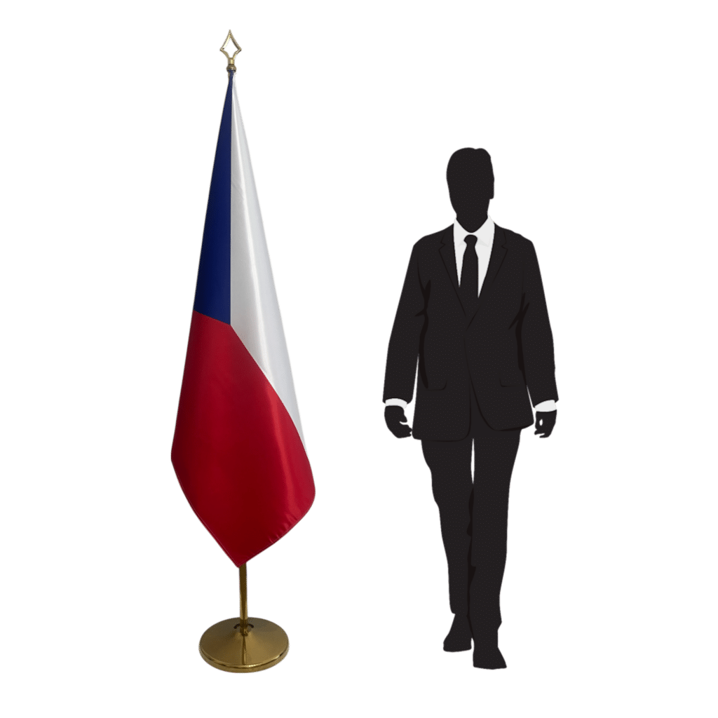 drapeau tchèque sur pied