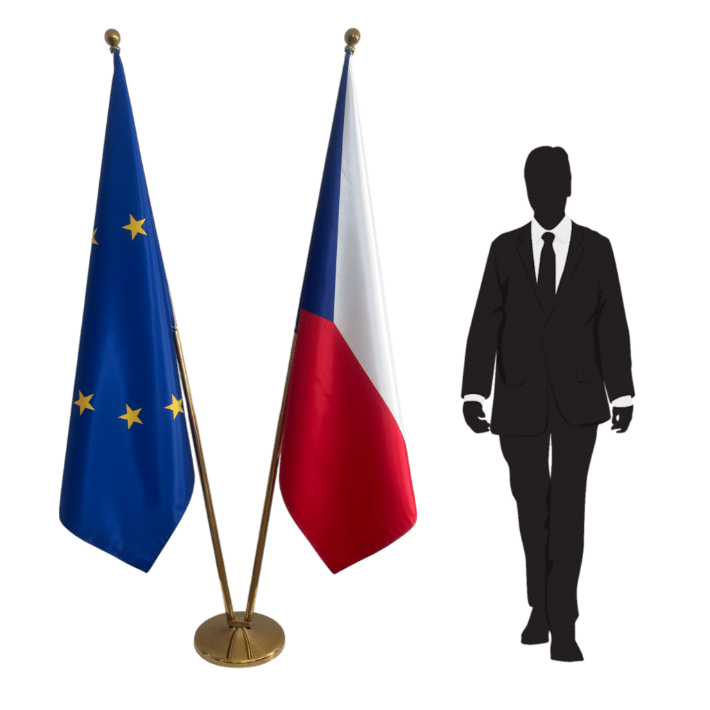 drapeau tchèque sur pied