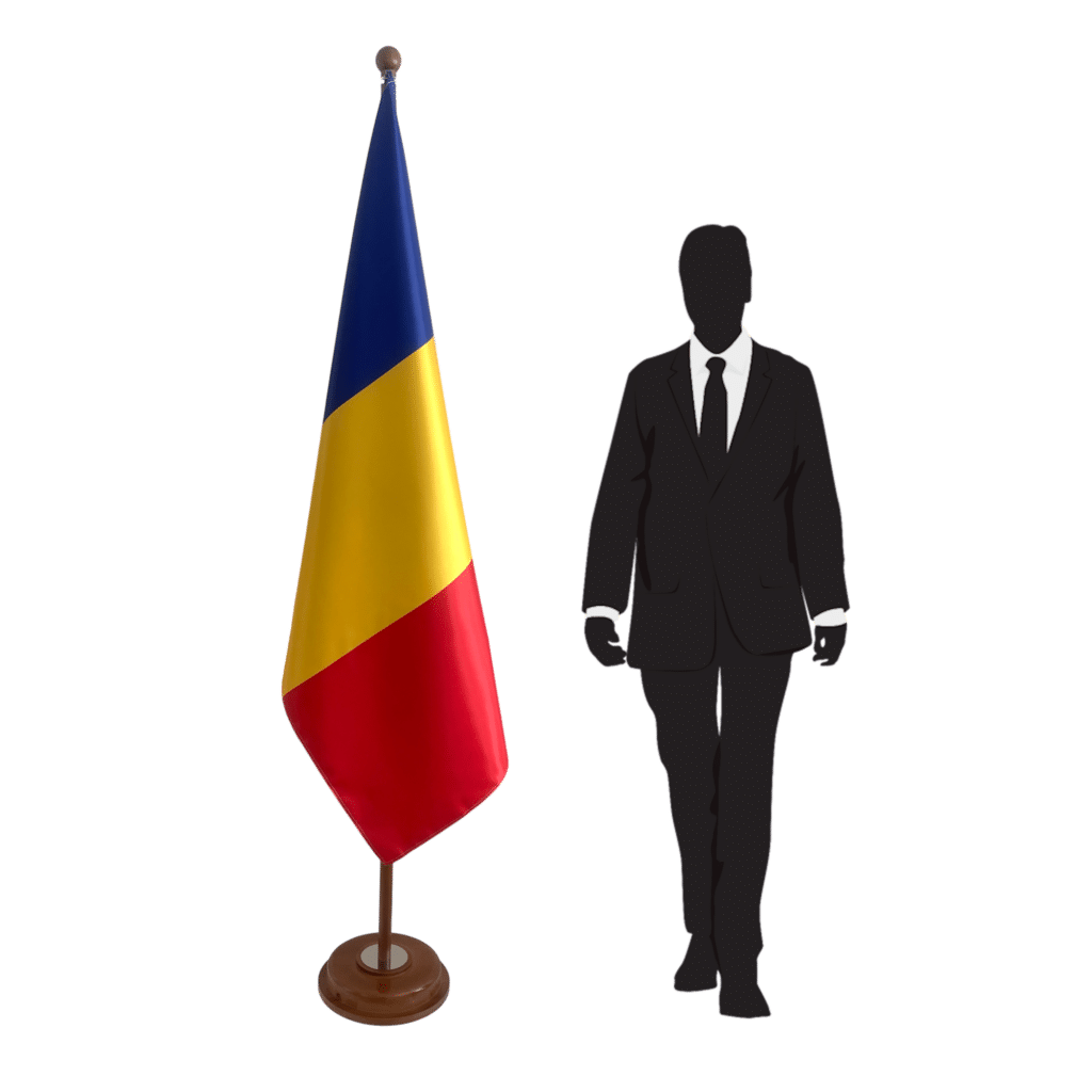 socle drapeau roumanie