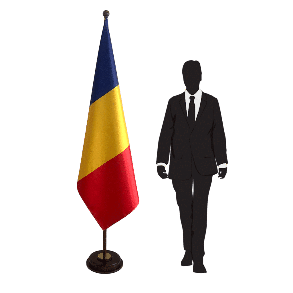 socle drapeau Roumanie