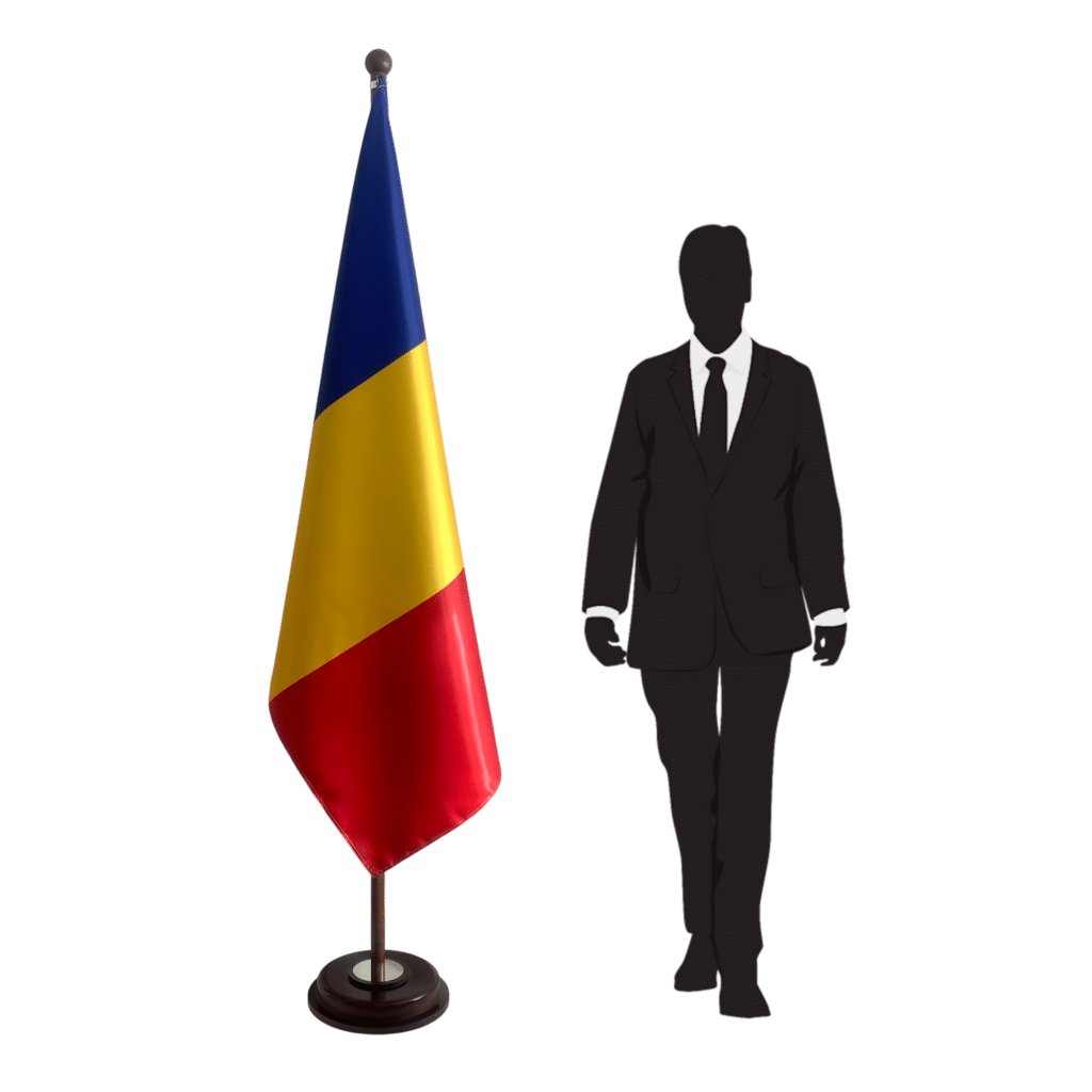 socle drapeau roumanie