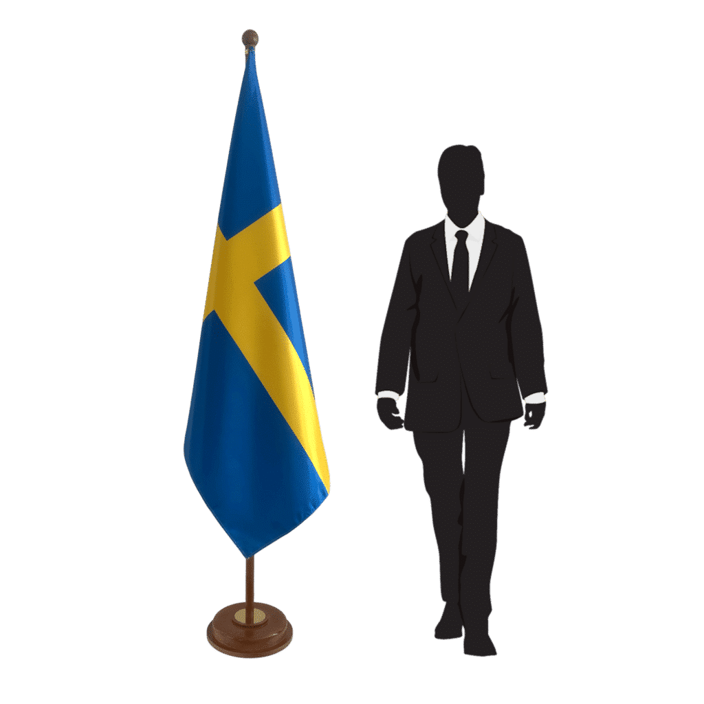 socle drapeau Suède