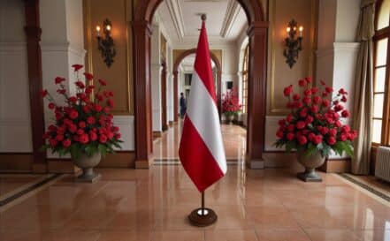 socle drapeau autriche