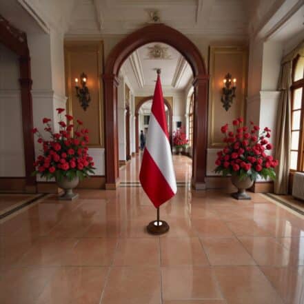 socle drapeau autriche