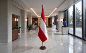 socle drapeau autriche