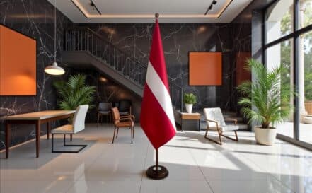 socle drapeau lettonie