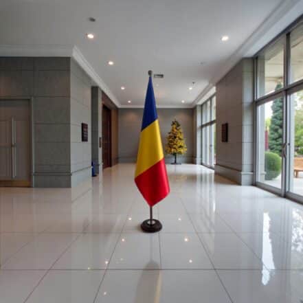 socle drapeau roumanie