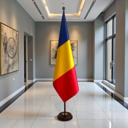 socle drapeau roumanie