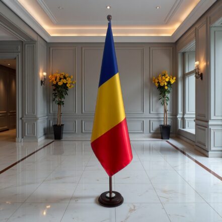 socle drapeau roumanie